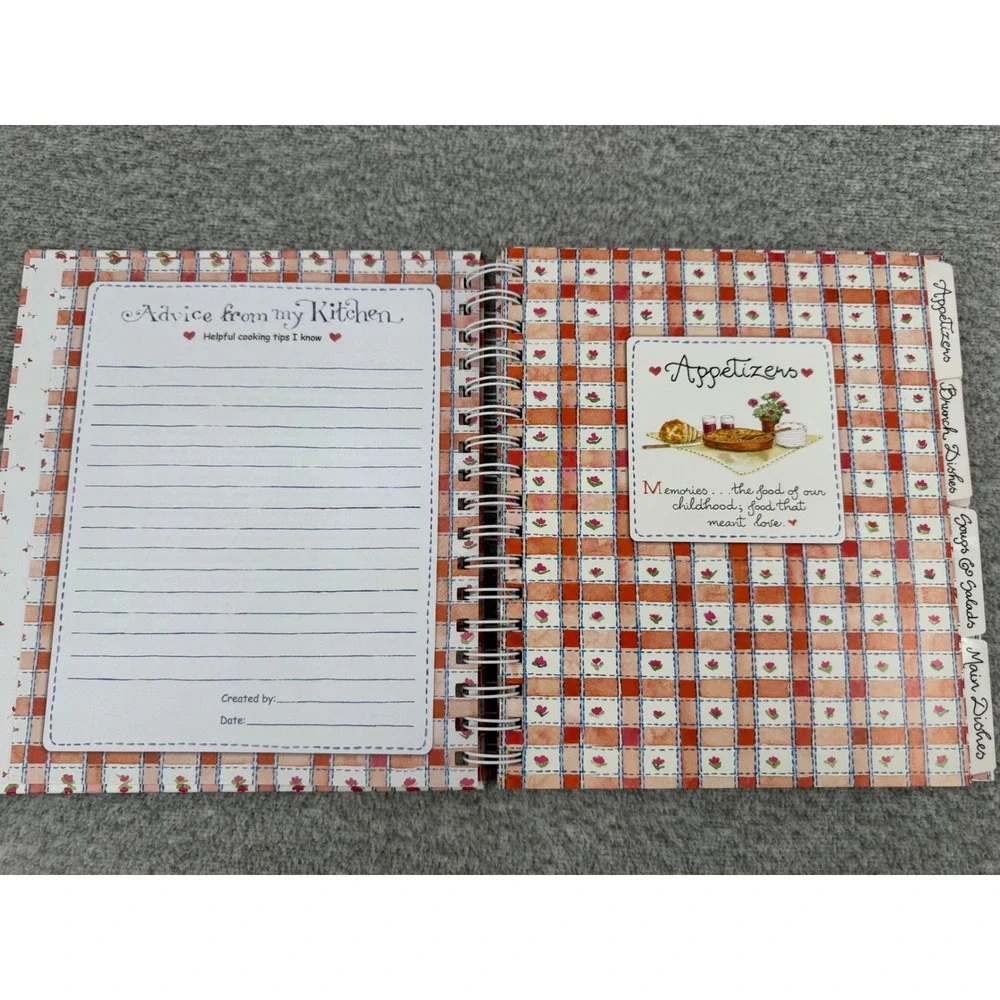 Susan Branch Recipe Keeper To My Daughter Red Gingham Spiral Organizer Unused